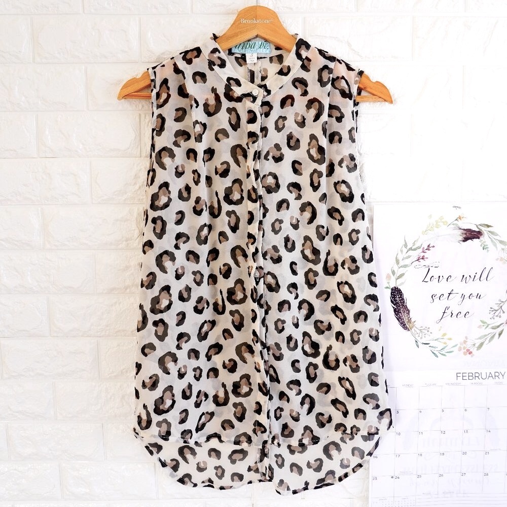 Dina Be See through Sleeveless Animal Printed Top